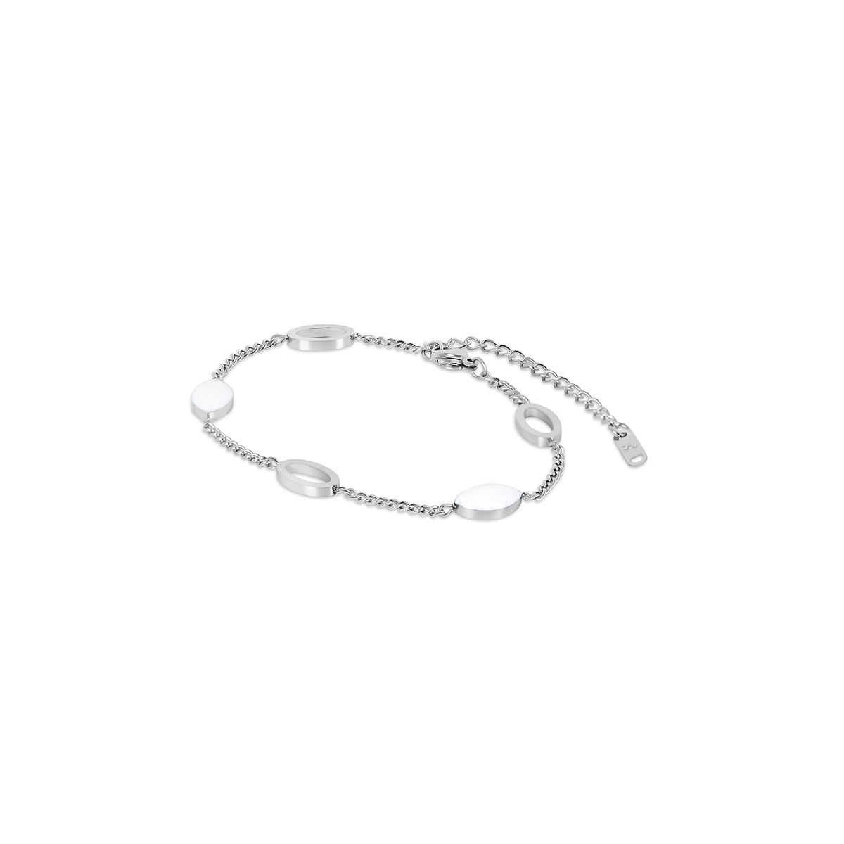 Pulsera Angellica con Colgante Ovalado en Plata