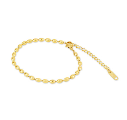 Pulsera de Perlas en Cadena - Color Dorado
