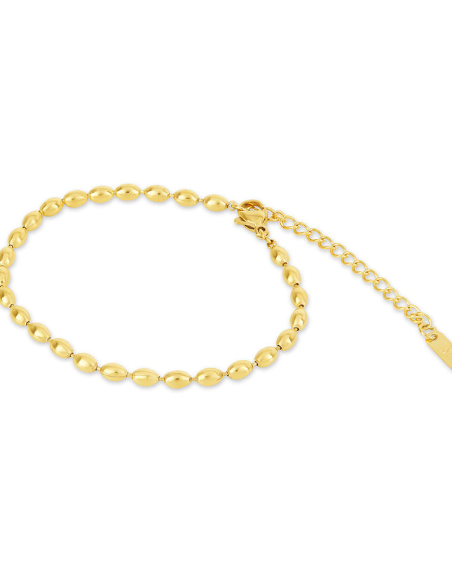 Pulsera de Perlas en Cadena - Color Dorado