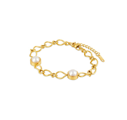 Pulsera de Oro con Colgante de Perla Cora
