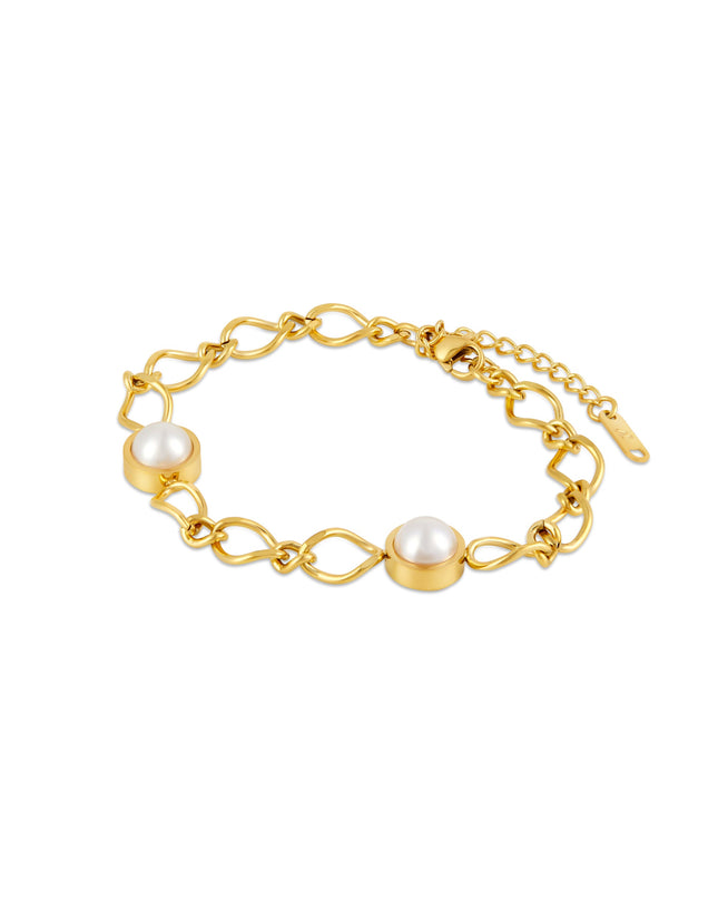 Pulsera de Oro con Colgante de Perla Cora