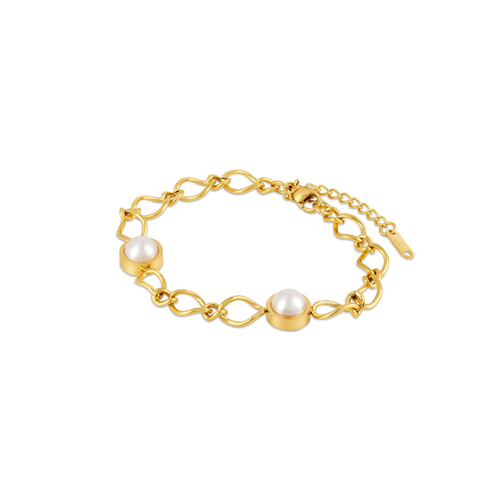 Pulsera de Oro con Colgante de Perla Cora