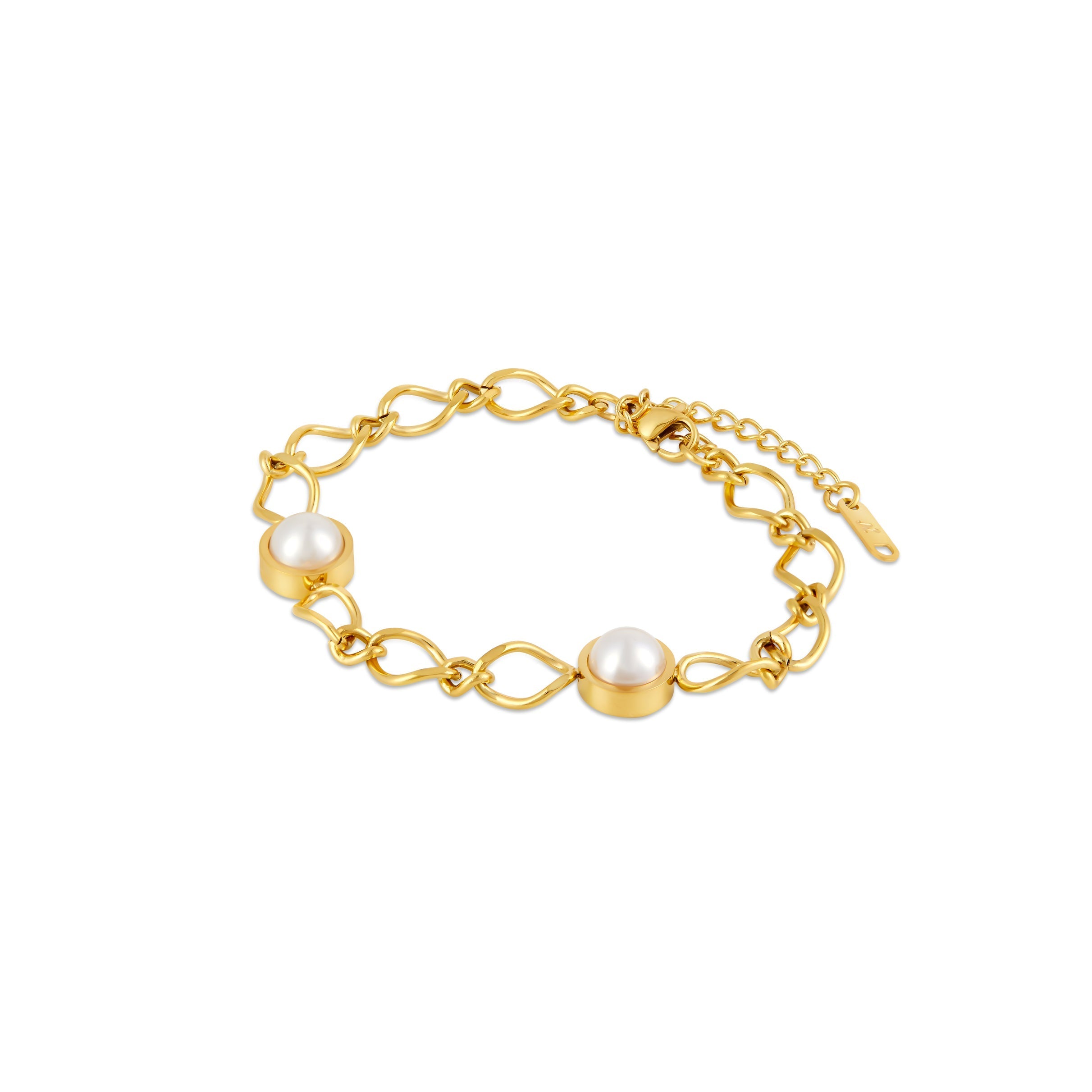Pulsera de Oro con Colgante de Perla Cora