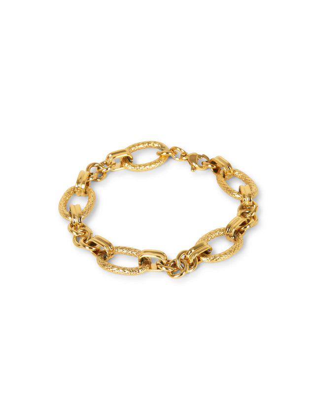 Pulsera de Cadena Texturizada Sicilia - Color Oro