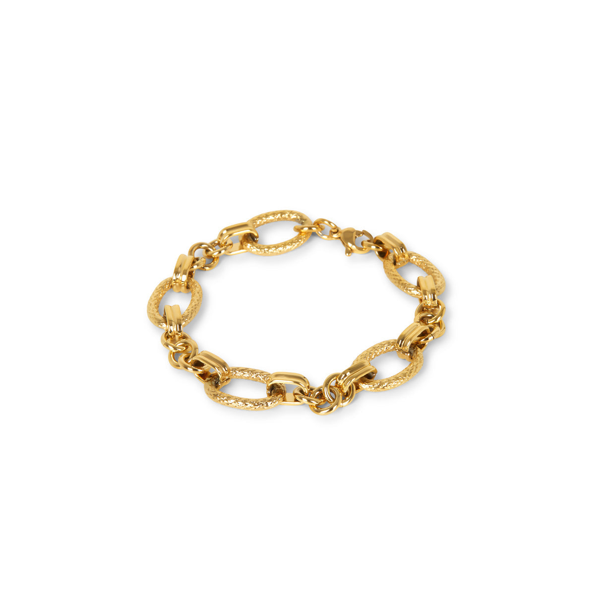 Pulsera de Cadena Texturizada Sicilia - Color Oro