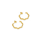 Pendientes Aros Texturizados Asimétricos - Oro