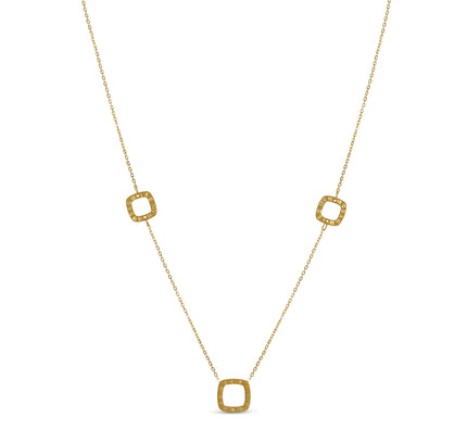 Collar Regina con Colgante Cuadrado Numérico - Oro