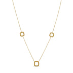 Collar Regina con Colgante Cuadrado Numérico - Oro