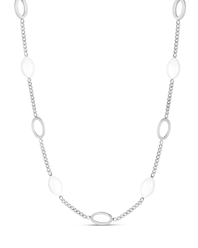 Oval Angellica Pendant Necklace - Silver
