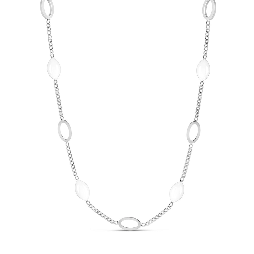 Oval Angellica Pendant Necklace - Silver