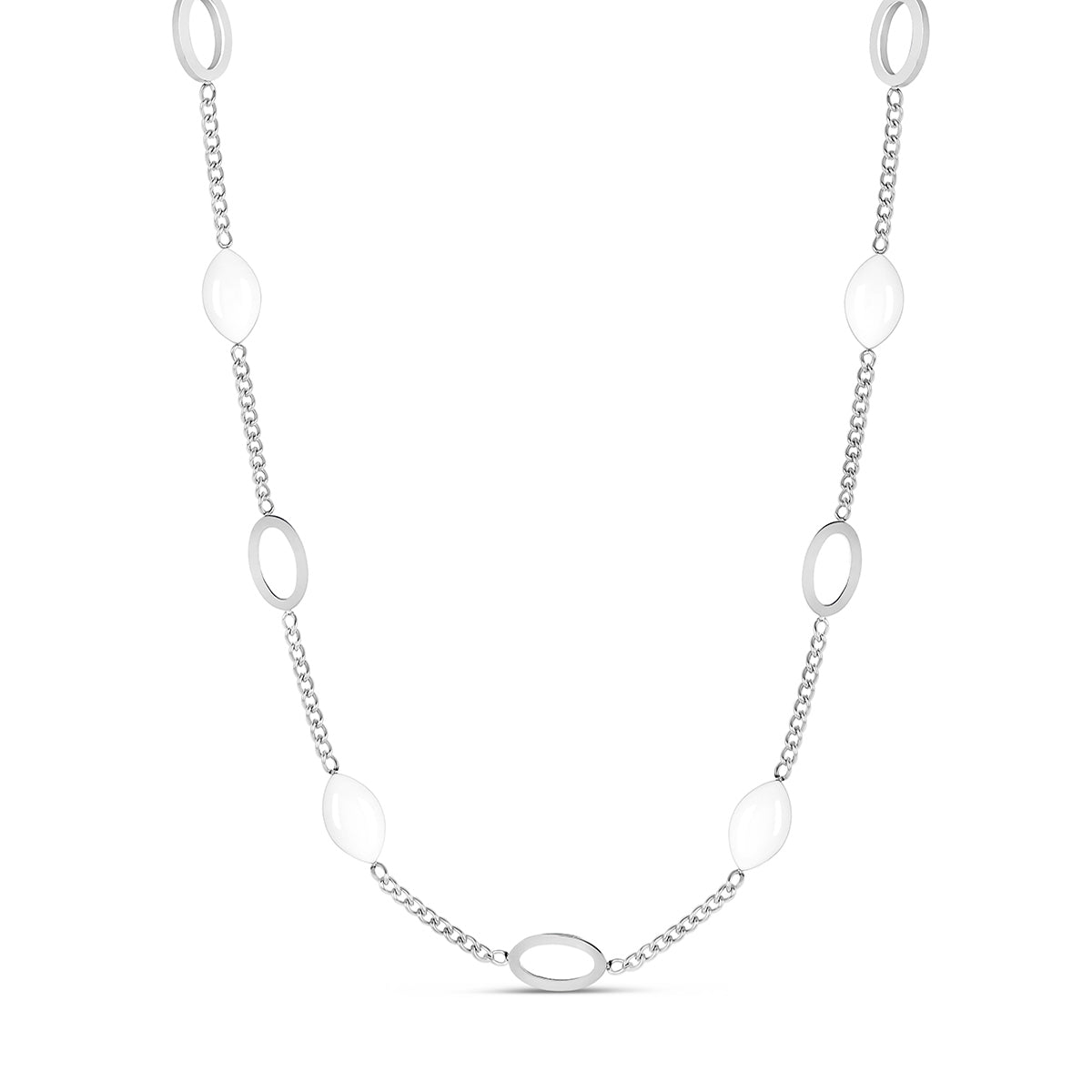 Oval Angellica Pendant Necklace - Silver