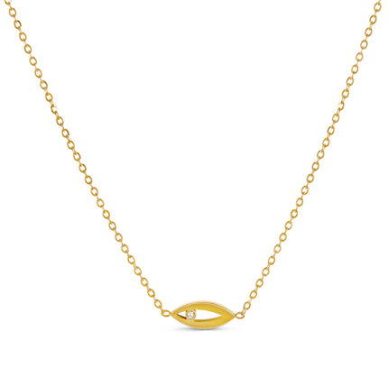 Oro Collar con Colgante de Ojo de Piedra