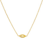 Oro Collar con Colgante de Ojo de Piedra