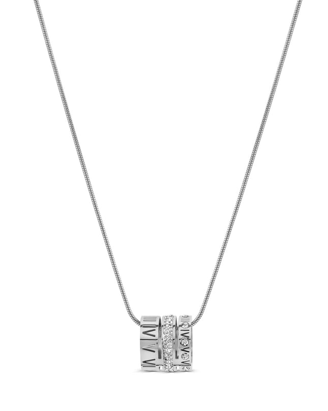 Collar Triple Apilado con Anillo - Plata