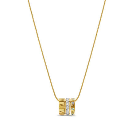 Collar de Triple Anillo Apilado - Oro