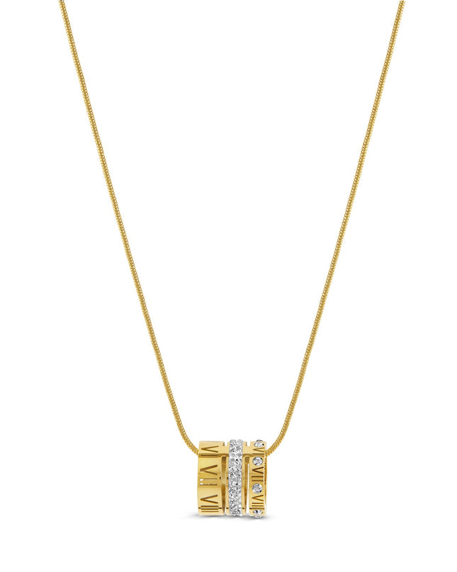 Collar de Triple Anillo Apilado - Oro