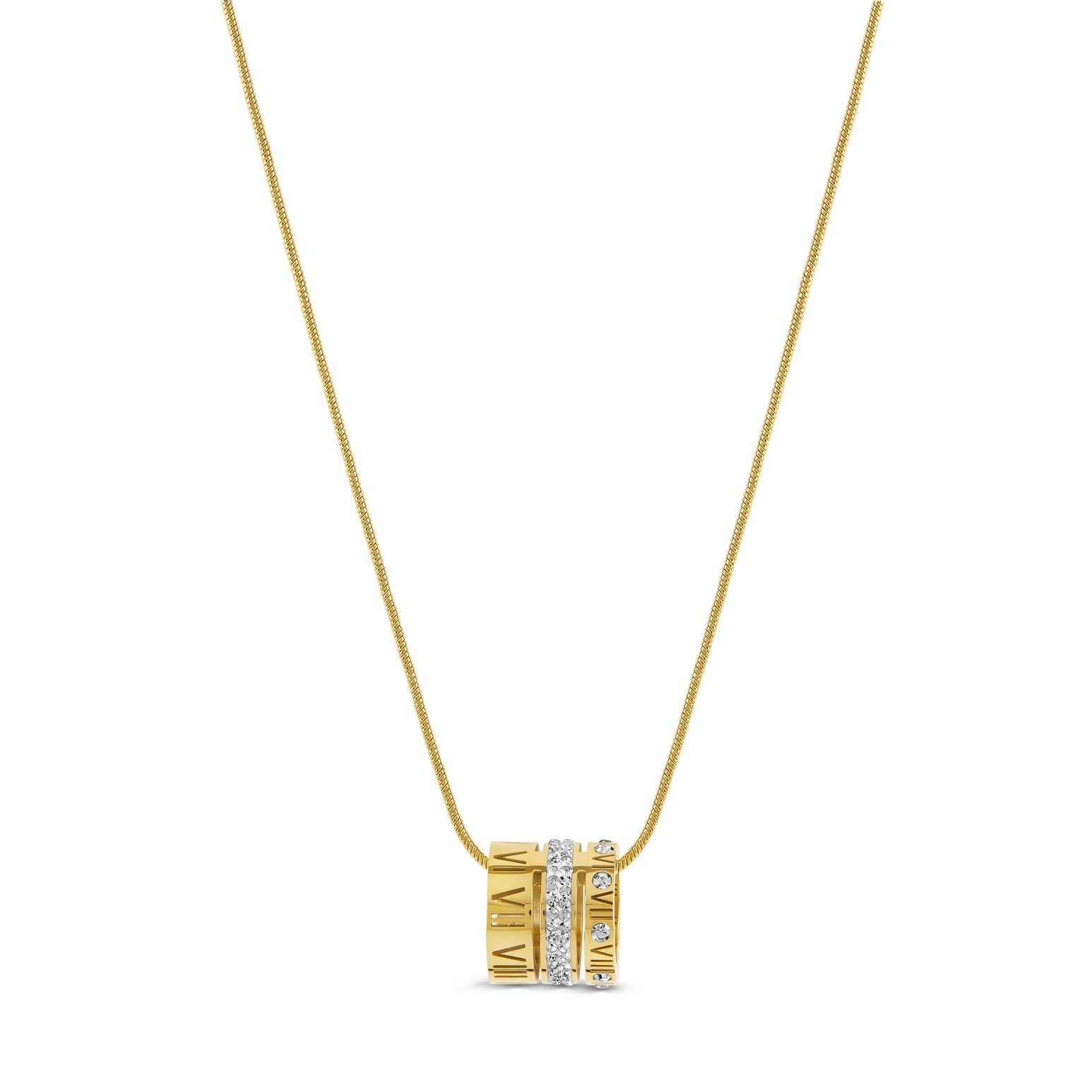 Collar de Triple Anillo Apilado - Oro