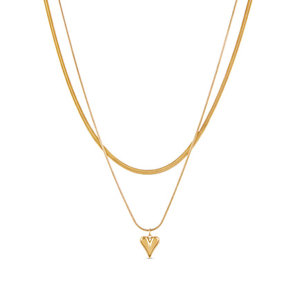 Collar Corazón Esculpido en Oro