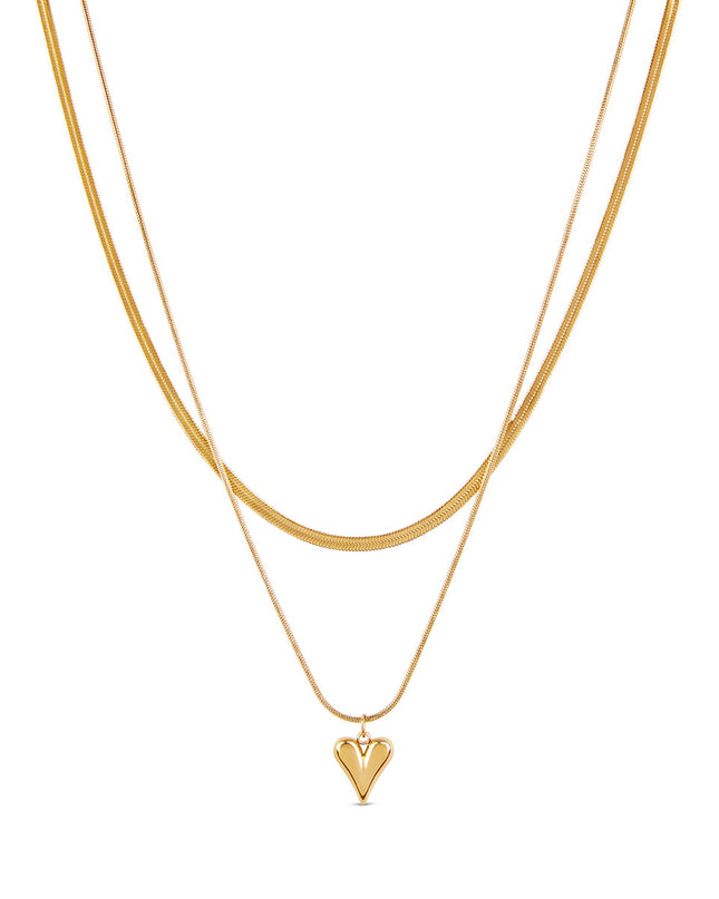 Collar Corazón Esculpido en Oro