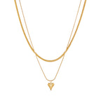 Collar Corazón Esculpido en Oro