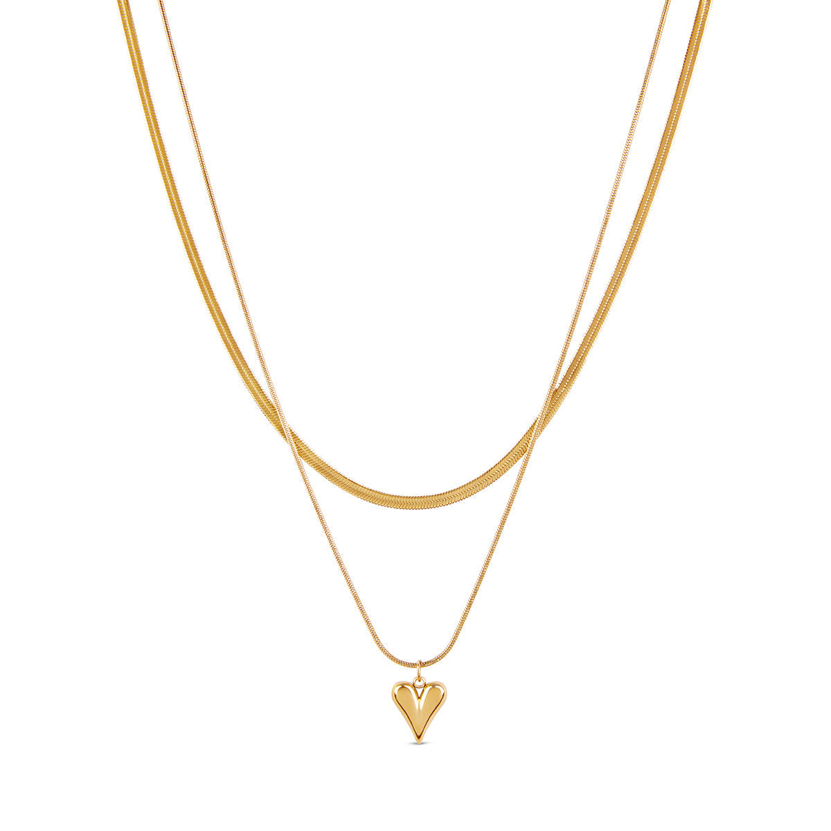 Collar Corazón Esculpido en Oro
