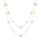Collar de Perlas Abstractas en Oro