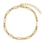 Tobillera de Cadena con Clip de Piedra