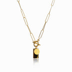 Collar Rectangular con Cierre Toggle - Color Oro