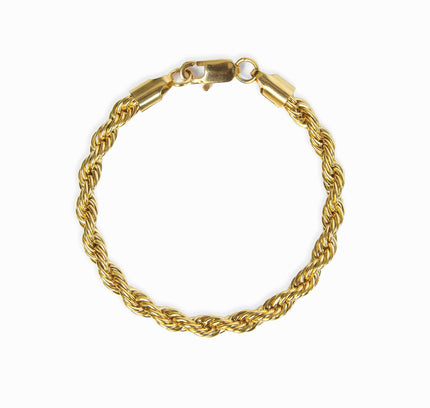Pulsera de Cuerda con Cadena - Color Oro