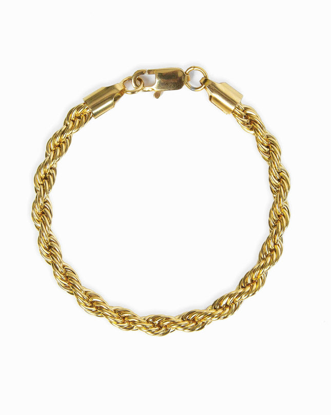 Pulsera de Cuerda con Cadena - Color Oro