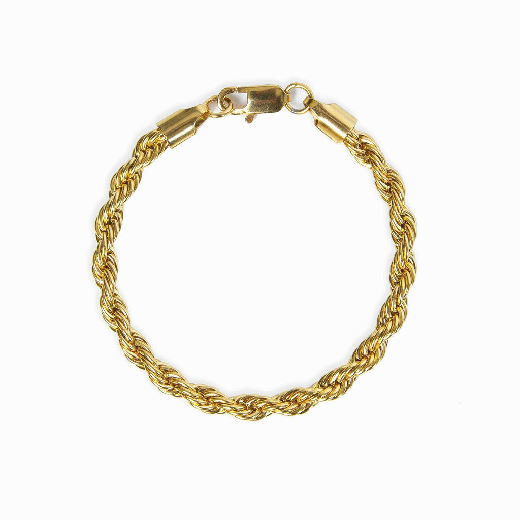 Pulsera de Cuerda con Cadena - Color Oro