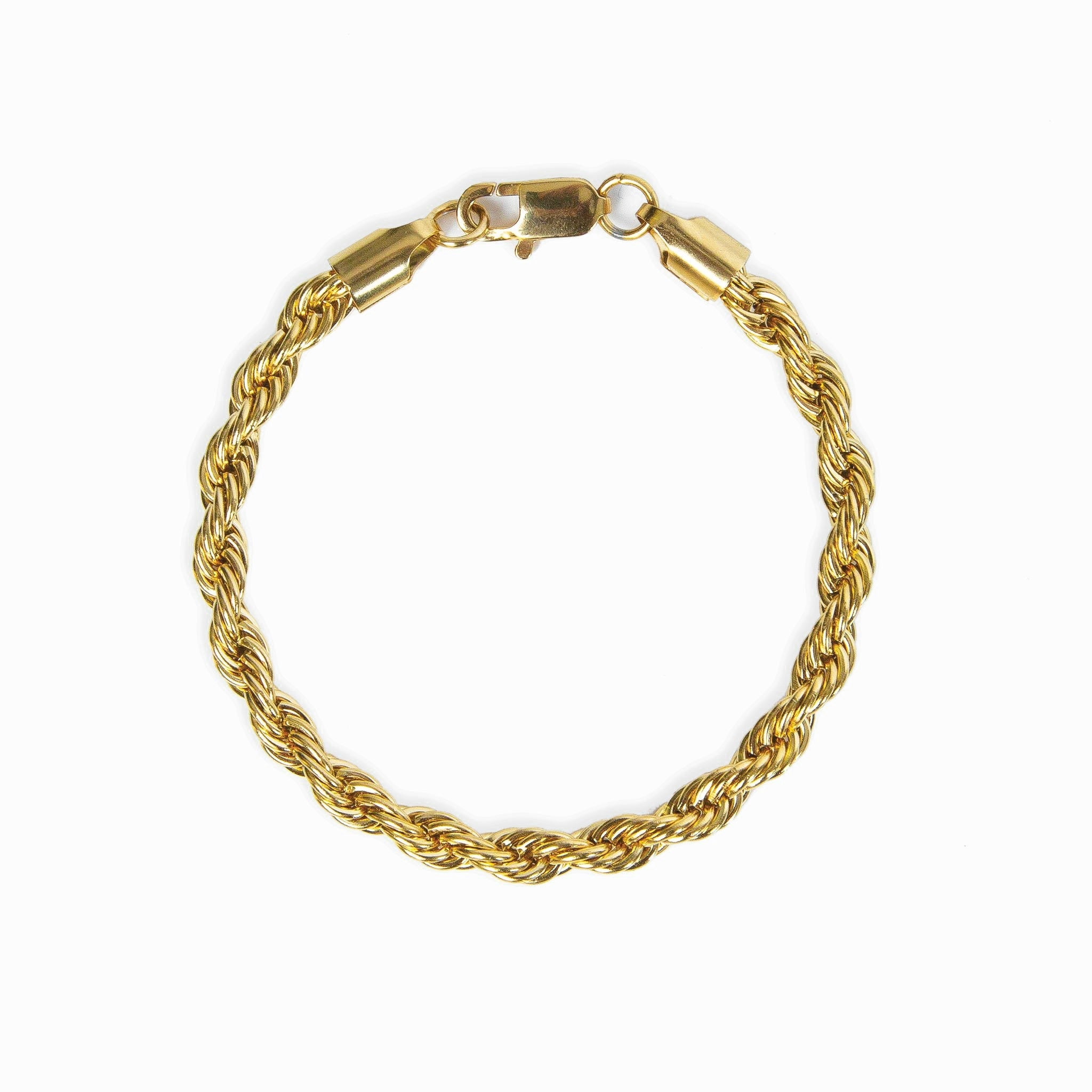 Pulsera de Cuerda con Cadena - Color Oro