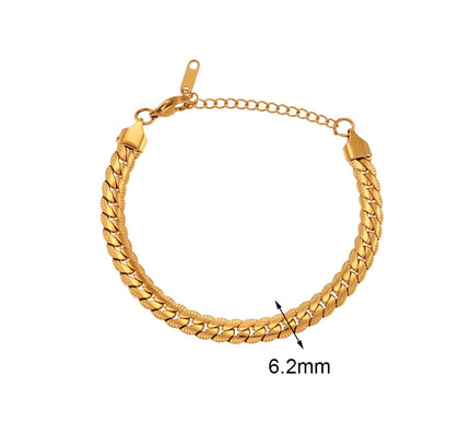 E.B.belle Miniamlist Pulsera para hombre Joyería de oro Estilo callejero Acero inoxidable 316L Pulseras de cadena cubana chapadas en oro de 18 quilates para mujer