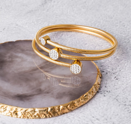 Pulsera Twister de Piedra - Dorada