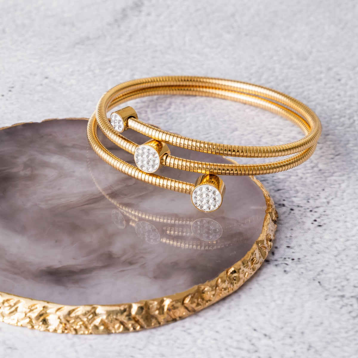 Pulsera Twister de Piedra - Dorada