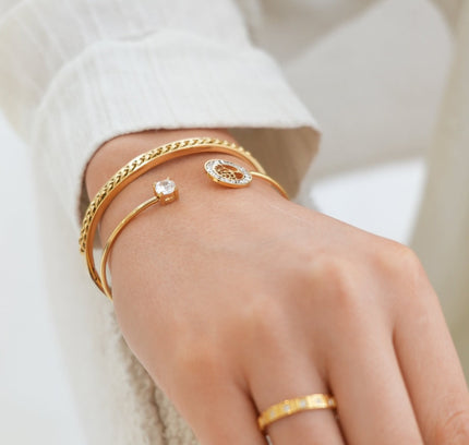 Brazalete de Piedra del Árbol de la Vida en Oro