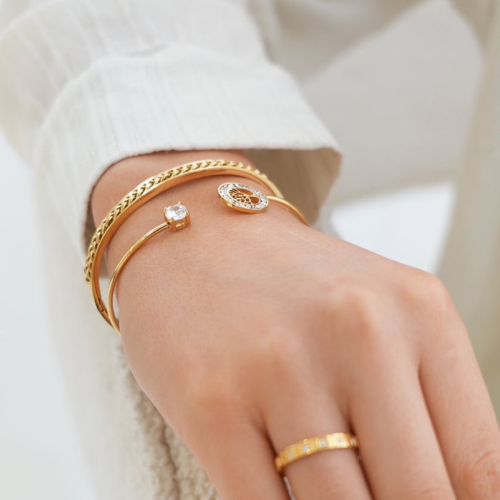 Brazalete de Piedra del Árbol de la Vida en Oro