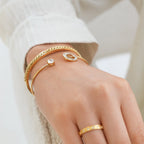 Brazalete de Piedra del Árbol de la Vida en Oro