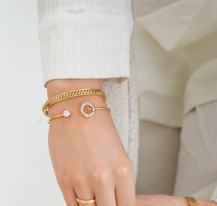 Brazalete de Piedra del Árbol de la Vida en Oro