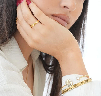 Brazalete de Piedra del Árbol de la Vida en Oro