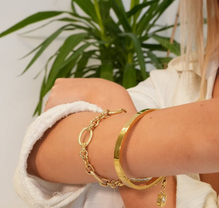 Pulsera de Cadena Texturizada Sicilia - Color Oro