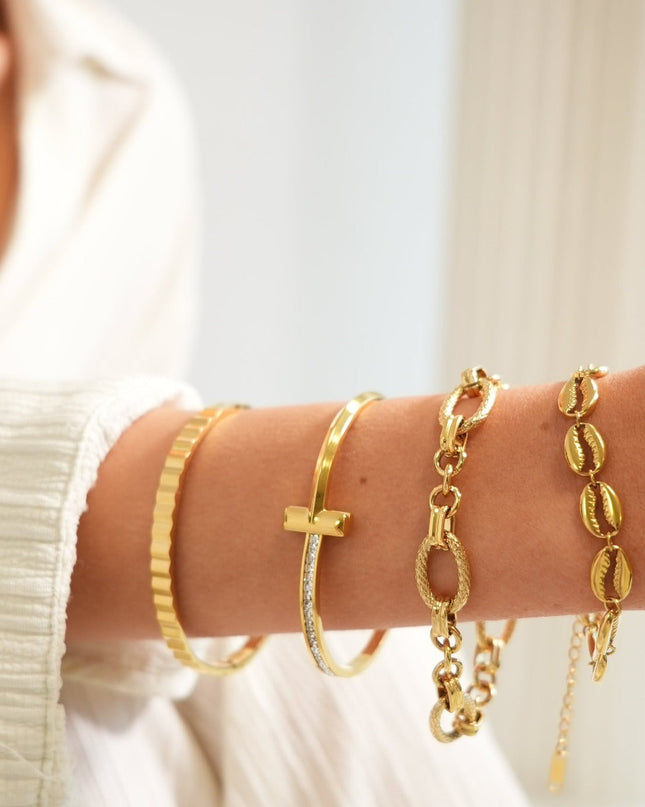 Pulsera de Cadena de Concha - Oro