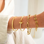 Pulsera de Cadena Texturizada Sicilia - Color Oro