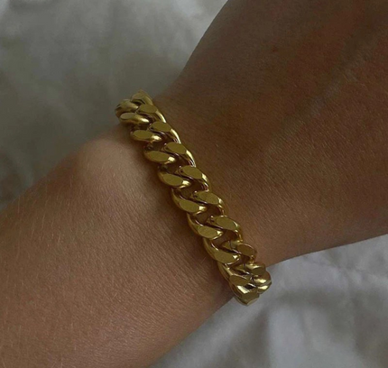 Pulsera de Acero Inoxidable Chapada en Oro 18K