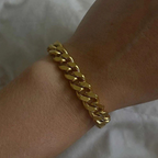 Pulsera de Acero Inoxidable Chapada en Oro 18K