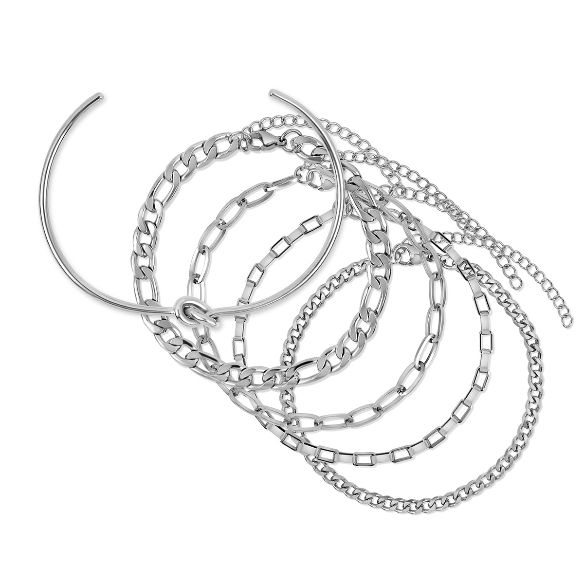 Set de Pulseras Esenciales 2 - Plata
