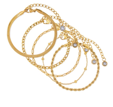 Set de Pulseras Esenciales 1 - Color Dorado