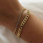 Pulsera de Acero Inoxidable Chapada en Oro 18K