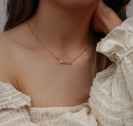 El mejor regalo para mamá, collar con colgante de letra chapado en oro Real de acero inoxidable 316L sin deslustre, collar minimalista de oro para mamá