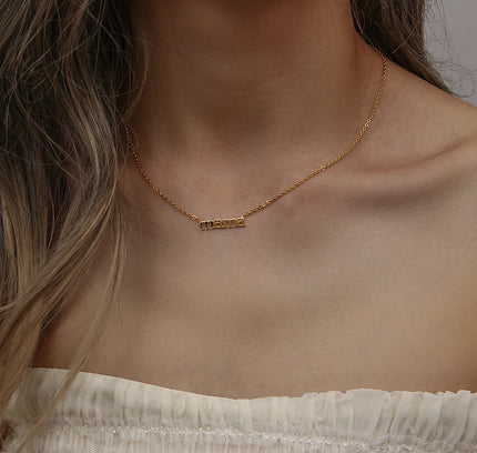 El mejor regalo para mamá, collar con colgante de letra chapado en oro Real de acero inoxidable 316L sin deslustre, collar minimalista de oro para mamá
